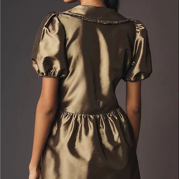 Anthropologie Porridge Collared Taffeta Mini Dress. 2X NWT - Picture 3 of 5